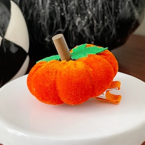 Pumpkin Hair Clip, Pumpkin Hair Bow, Thanksgiving Hair Clip, Fall Pumpkin Clips