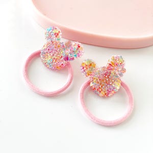 Minnie Mouse Ponytail Holder, Minnie Hand Ponytail Holder, Disney Hair Elastic, Disney Ponytail Holder, Minnie Marble Hair Tie, Minnie