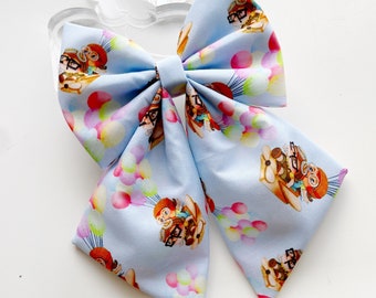 Up Hair Bow, Pixar Up Hair Bow, Disney Fabric Bow, Carl And Ellie Hair Bow, Disney Up Hair Bow