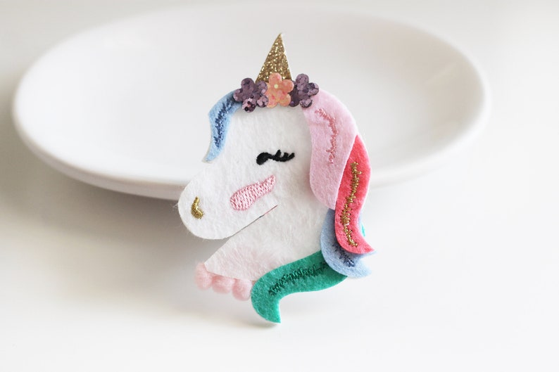 Unicorn Hair Clip Glitter Unicorn Hair Clip Glitter Unicorn Etsy