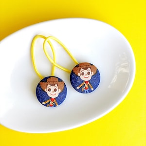 Woody Ponytail Holder, Disney Ponytail Holder, Toy Story Hair Elastic, Disney Woody Ponytail Holder, Disney Button Hair Tie For Boys,
