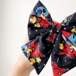 Stitch Hair Bow, Galaxy Hair Bow, Blue Alien Hair Bow, Disney Hair Clip, Lilo And Stitch Hair Bow, Stitch Hair Clip, Disney Park Bow
