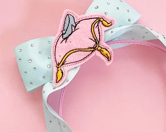 Cinderella Glass Slipper Headband, Disney Princess Hair Bow