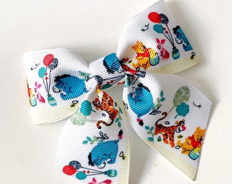 Winnie the Pooh Ribbon Hair Bow, Disney Character Clip