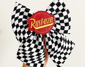 Cars Hair Bow, Lightning McQueen Hair Bow, Rust-eze Hair Bow, Disneyland Hair Clip, Racing Car Hair Bow, Cars Hair Clip, Disney Park Bow