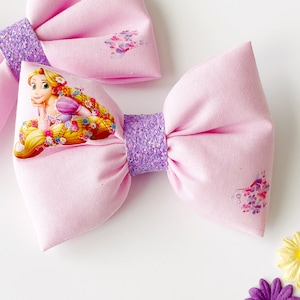 Tangled Hair Bow; Rapunzel Hair Clip, Disney Princess Hair Accessory, Handmade Inspired Bow, Tangled Rapunzel Hair Bow, Rapunzel Hair Bow