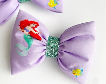 The Little Mermaid Hair Bow, Disney Princess Hair Bow, Princess Ariel Hair Bow, Dinglehopper Clip, Disney Hair Accessories For Women, Ariel