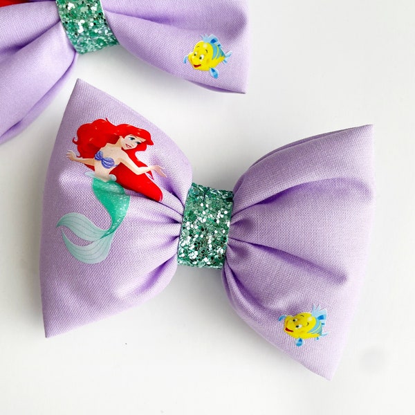 The Little Mermaid Hair Bow, Disney Princess Hair Bow, Princess Ariel Hair Bow, Dinglehopper Clip, Disney Hair Accessories For Women, Ariel