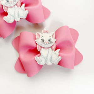 Marie Hair Bow, Marie The Cat Hair Bow, Kitty Hair Bow, Marie Hair Clip, Faux Leather Hair Bow, Disney Cat Hair Clip