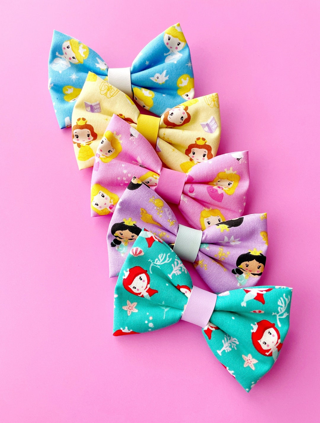 Disney Princess Fabric Bow Princess Jasmine Hair Bow Aurora Etsy