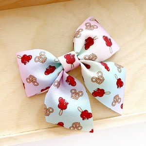 Disney Snack Hair Clip, Disney Sweet Epcot Hair Bow, Disney Hair Bow, Disney Inspired Hair Clip, Ribbon Hair Bow, Disney Pretzel Hair Clip.