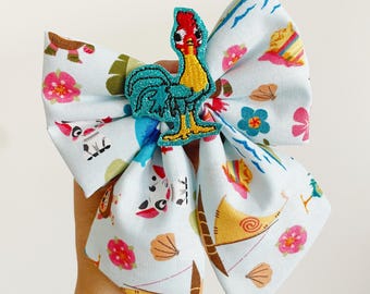 Laço de cabelo Hei Hei, Laço de cabelo de tecido Disney, Laço de tecido Hei Hei, Laço de cabelo polinésio, Laço de cabelo Disney, Laço de cabelo Moana