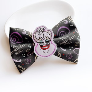 Ursula Hair Bow Clip, Disney Villain Fabric Bow, Ursula Hair Bow, Ursula Villain Bow, Poor Unfortunate Souls, Villains Hair Clip