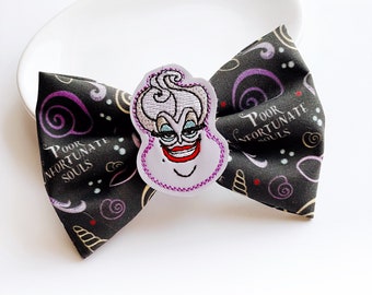 Spinka do włosów Ursula, kokarda z materiału Disney Villain
