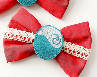 Lazo de tela inspirado en Moana, lazo para el cabello de Disneyland, pinza para el cabello de Disney World, lazo para el cabello de Moana, pinza para el cabello de Hawái, lazo de parque Disney
