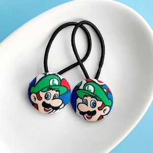 Gamer Ponytail Holder, Ponytail Holder, Game Hair Elastic, Ponytail Holder, Cover Fabric Button Hair Tie
