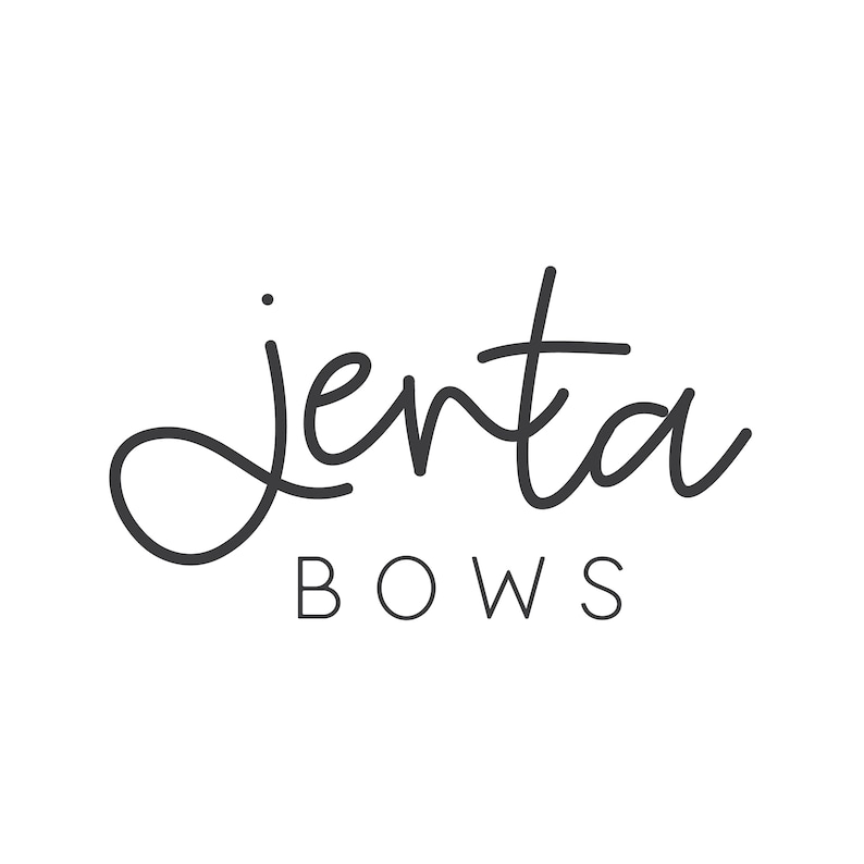May include: The logo for Jenta Bows features the brand name in a stylish, handwritten font. The word "Jenta" is in a flowing script, while "Bows" is in a clean, sans-serif font, all in a dark gray color against a white background.