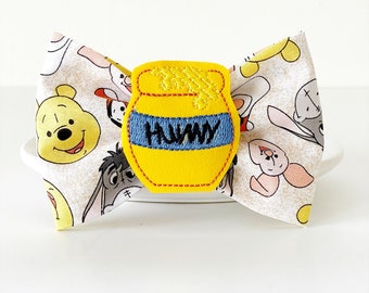 Winnie The Pooh Fabric Hair Bow, Disney Park Hair Clip