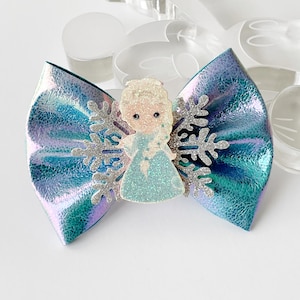 Queen Elsa Hair Bow: Sparkly Holiday Hair Clip