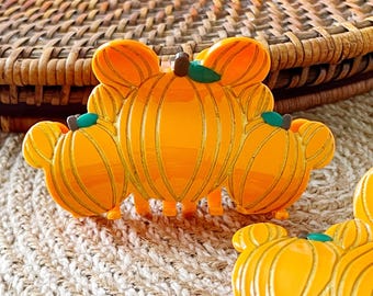 Disney’s Mickey Mouse Halloween pumpkin orange hair claw Mickey pumpkin hair claw clip?? #mickeypumpkin  main image 4