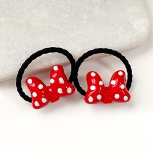 Minnie Mouse Ponytail Holder, Minnie Hand Ponytail Holder, Disney Hair Elastic, Disney Ponytail Holder, Minnie Red Bow Hair Tie, Minnie