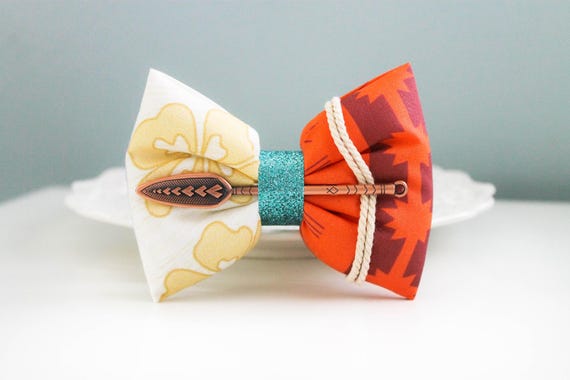 Moana Hair Bow with Copper Paddle Clip