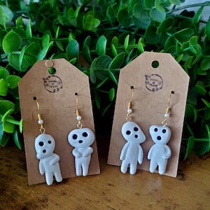 Kodama Forest Spirit Full Body Earrings, Princess Mononoke