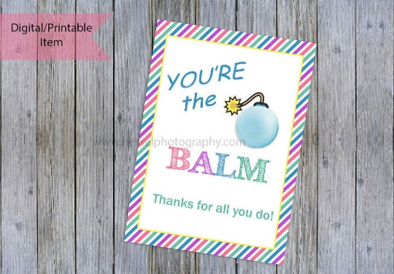Printable Pastel Lip Balm Round Balm Teacher Thank You - Etsy