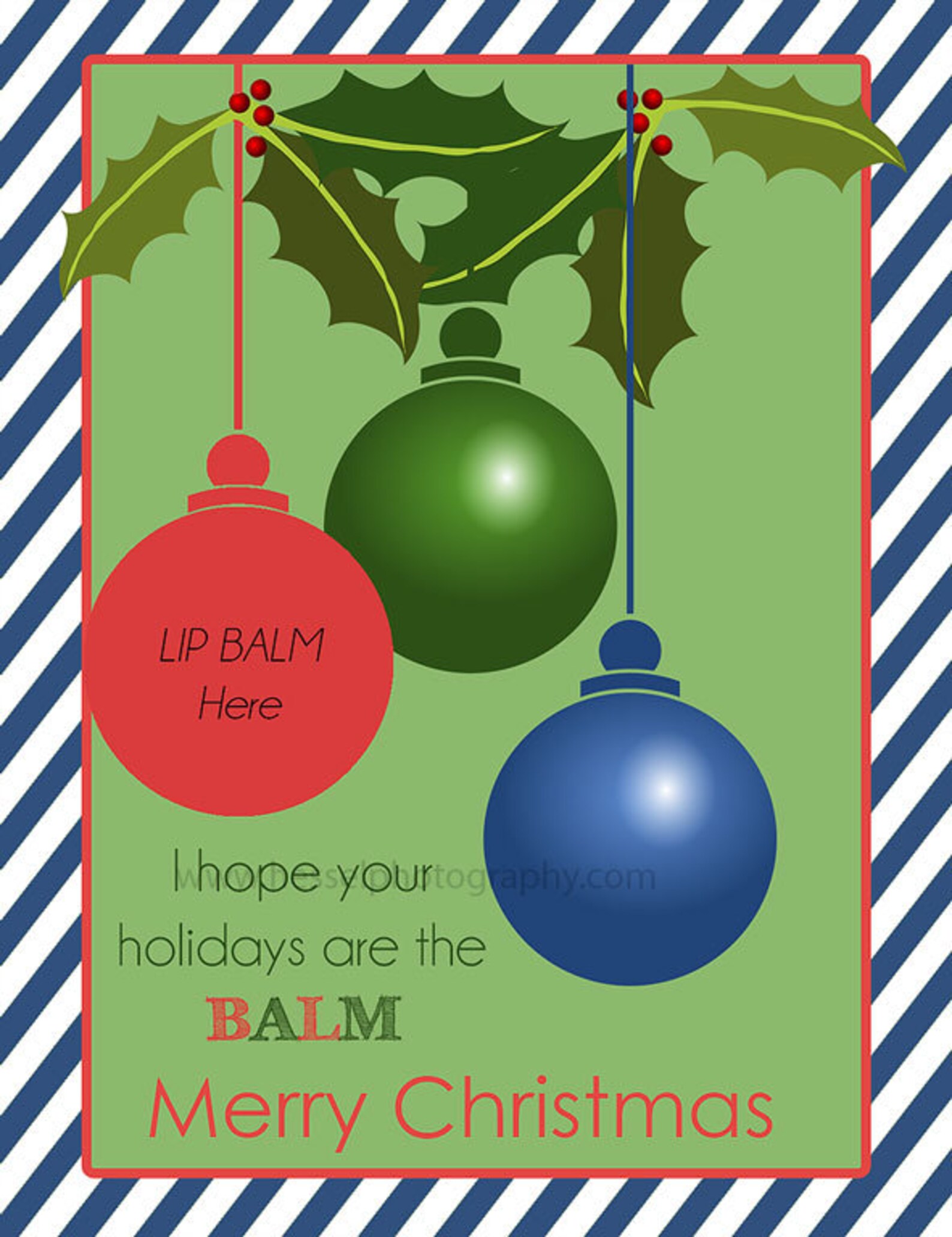 Printable Ornament Lip Balm Gift Card Lip Balm Giftcard - Etsy