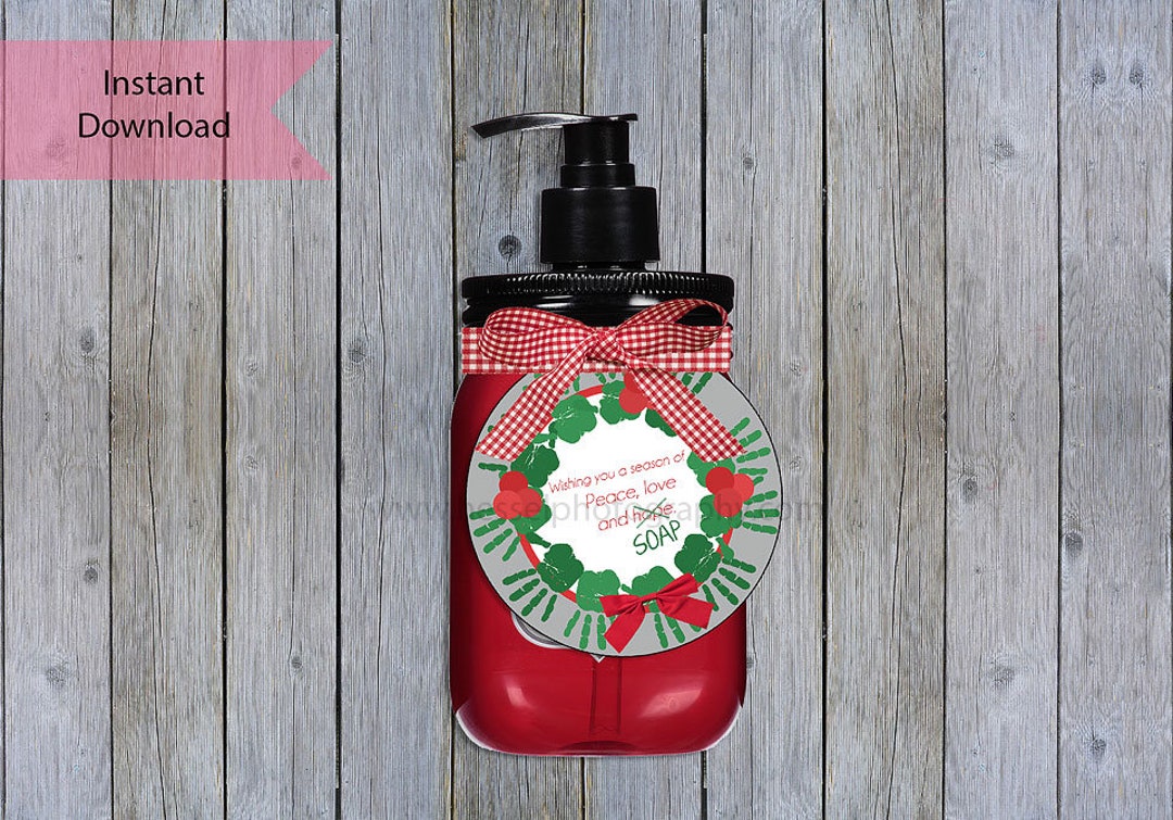 Printable Christmas Soap Gift, Hand Soap Teacher Tag, Teacher Thank You