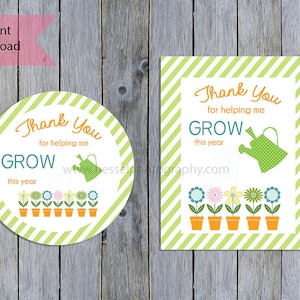 Printable Teacher Flower Tag, Teacher Thank You, Thank You for Helping ...