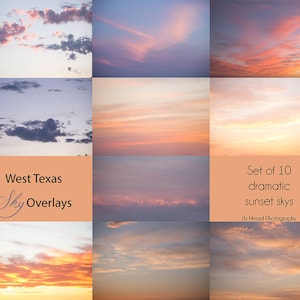 Sonnenuntergang Himmel digitale Overlay, Photoshop Overlays, bewölkten Himmel, Photoshop Himmel, digitaler Himmel, digitale Kulisse, dramatischer Himmel