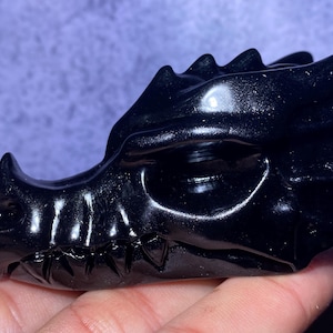 3.1inche Natural Obsidian crystal,hand carved dragon,Green fluorite crystal dragon skull,home decoration,crystal gifts 1pc