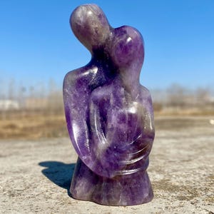 3.5inche Natural Dream amethyst,hand carved Couple,Dream amethyst Couple skull,home decoration,crystal gifts,Crystal energy 1pc