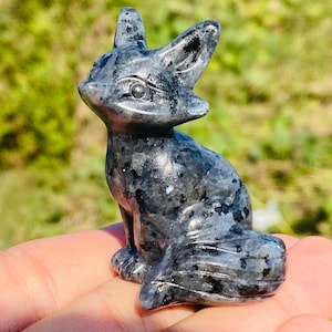 2.6inche Natural Flash Stone Quartz hand carved Fox Crystal Fox skull home decoration crystal gifts