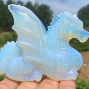 3.5inche Opal crystal,hand carved,crystal fly dragon skull,home decoration,crystal gifts 1pc