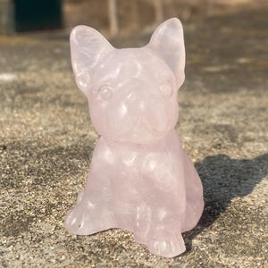 2.2inche Natural Pink rose quartz,hand carved Dog,Pink rose quartz Dog,home decoration,crystal gifts, Crystal energy 1pc
