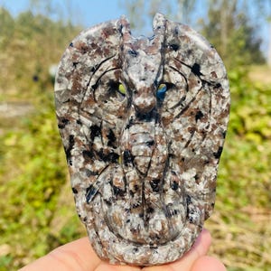 4inche Natural Yooperlite Quartz hand carved dragon Crystal dragons skull home decoration crystal gifts