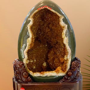 Schöne natürliche Citrin Quarz Geode Quarz Cluster Probe Kristall Drachenei, Crystal Egg Cluster Probe, Innendekoration, Kristallgeschenke