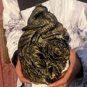 8.1inche Natural Gold Obsidian quartz,hand carved Peacock,Gold Obsidian crystal Peacock,home decoration,crystal gifts