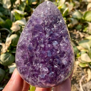 Natürliche Amethyst Geode,hand geschnitztes Ei,Amethyst Quarz Cluster,Innendekoration,Kristall Geschenke,Kristall Energie A-4