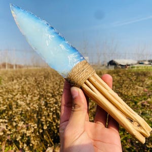 9.8inche Opal quartz,hand carved Knife,Crystal Big knife,Opal knife,home decoration,crystal gifts