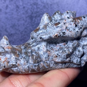 3.1inche Natural Yooperlite crystal,hand carved dragon,Yooperlite crystal dragon skull,home decoration,crystal gifts 1pc