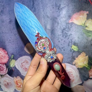 23cm Opal Kristall,hand geschnitztes Kristall Messer,Fluorit Kristall Obelisk Zauberstab,Wohndekoration,Kristall Geschenke 1Stk