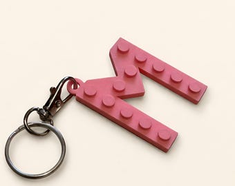 Custom Brick Letter Keyring, Personalised Initial Keychain, School Bag Charm, Party Bag Filler, Kids Gift