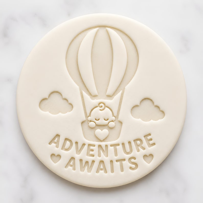 Baby Shower Cookie Stamp and Cutter Set, Hot Air Balloon Adventure ...