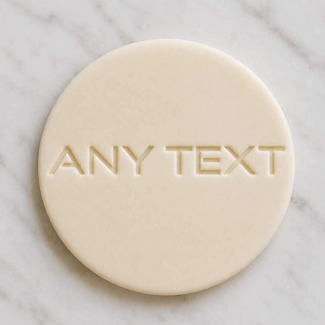 Custom Text Cookie Stamp and Cutter Set, Any Text Fondant Embosser ...