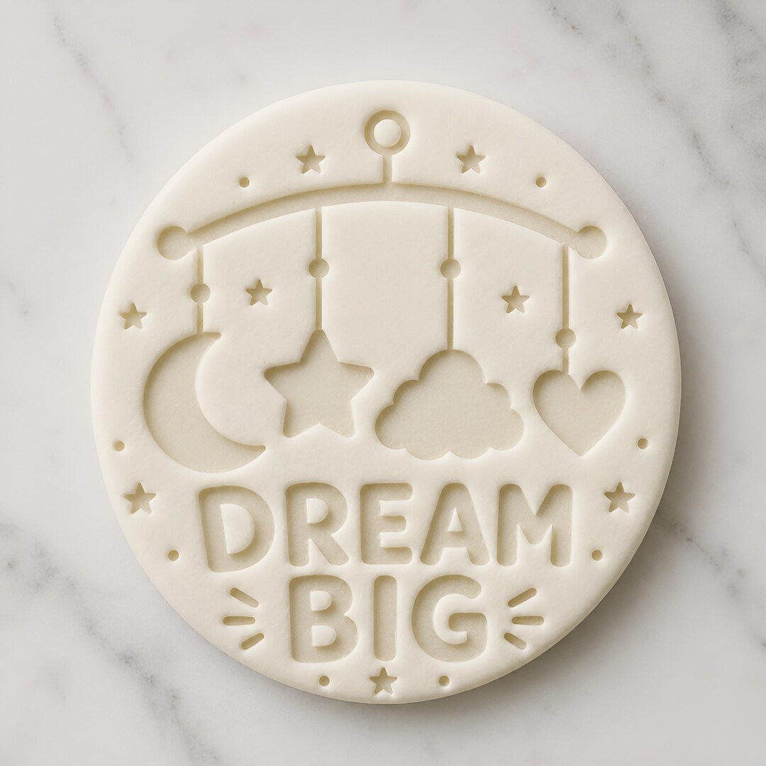 Baby Shower Cookie Stamp and Cutter Set, Dream Big Fondant Embosser ...