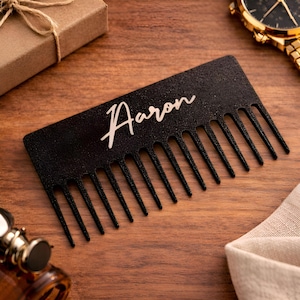 Benutzerdefinierte Name Kreditkarte Bartkamm, personalisiertes Geschenk für ihn