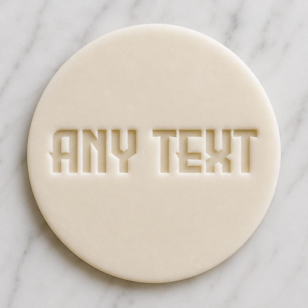 Custom Text Cookies Custom Text Cookie Stamp and Cutter Set, Bold Block Letter Fondant ...